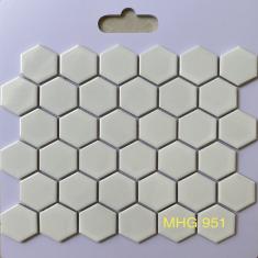 Gạch Mosaic Lục Giác Trắng Bóng-  Gạch Mosaic Ốp Tường