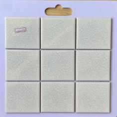 Gạch Mosaic Gốm Men Rạn 2 Lớp Màu Trắng