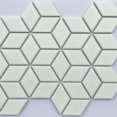 Gạch Mosaic Kim Cương Lập Phương Trắng Mờ - Gạch Mosaic Trang Trí 