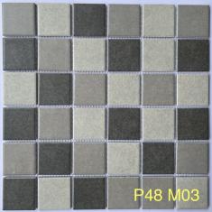 Gạch Mosaic Gốm Sứ Mix Màu Xám