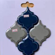  Gạch Mosaic Ốp Tường- Mosaic Lồng Đèn Màu Xám Xanh Dương