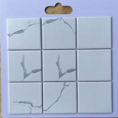 Gạch Mosaic Gốm Màu Trắng Vân Mây