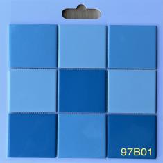 Gạch Mosaic 10x10 Men Bóng Mix Màu Xanh Biển- Gạch Mosaic Ốp Tường