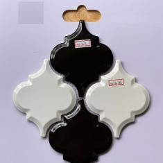  Gạch Mosaic Ốp Tường- Mosaic Lồng Đèn Trắng Đen
